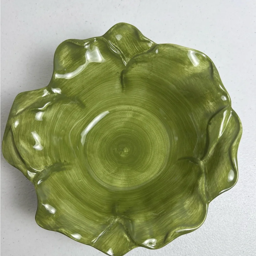 Roscher & Co Antique Leaf Collection Salad Plate Soup Cereal Bowl Green - Picture 6 of 9